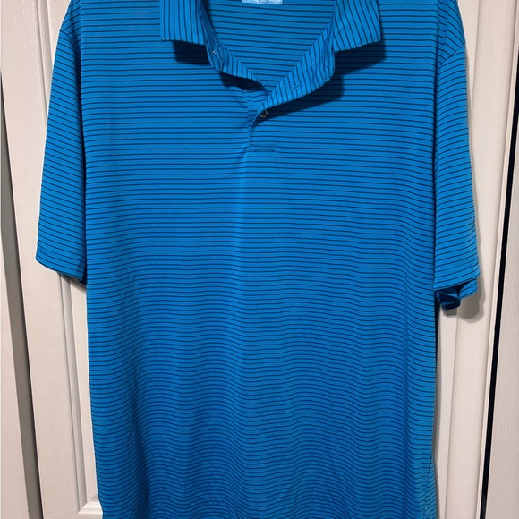 PGA Tour Vibrant Blue Striped Polo Shirt - Picture 1 of 3